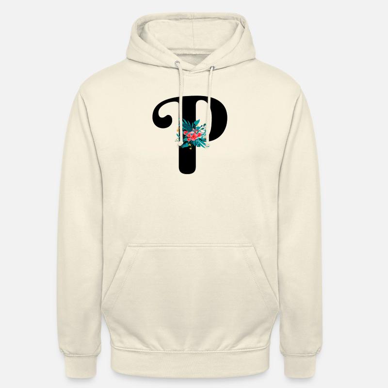 Buchstabe P blumig - Unisex Hoodie - Vanille-Milchshake