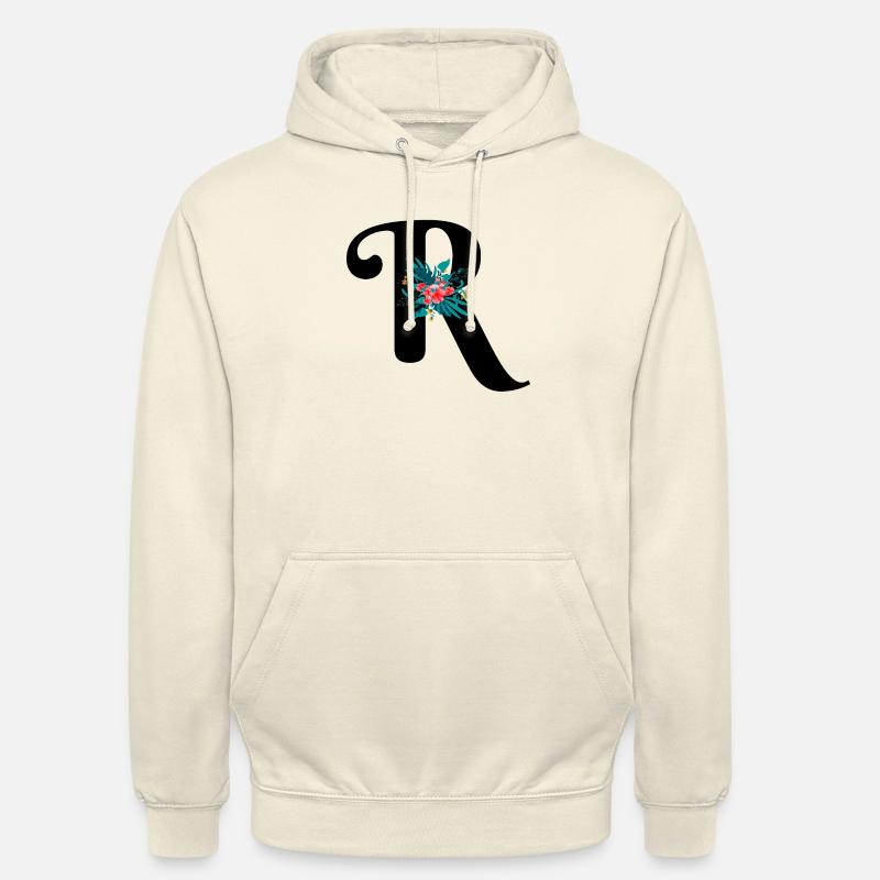 lettre R fleuris - Sweat-shirt à capuche unisexe - vanille