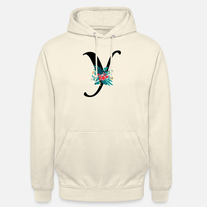lettre Y fleuris - Sweat-shirt à capuche unisexe - vanille