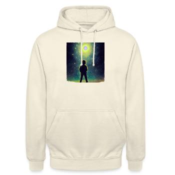 Garçon et stars - Sweat-shirt à capuche unisexe - vanille - Devant - Alina (178cm) & Michal (187cm)