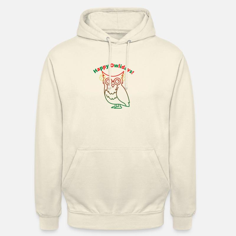 Pull de Noël | Happy Owlidays - Sweat-shirt à capuche unisexe - vanille