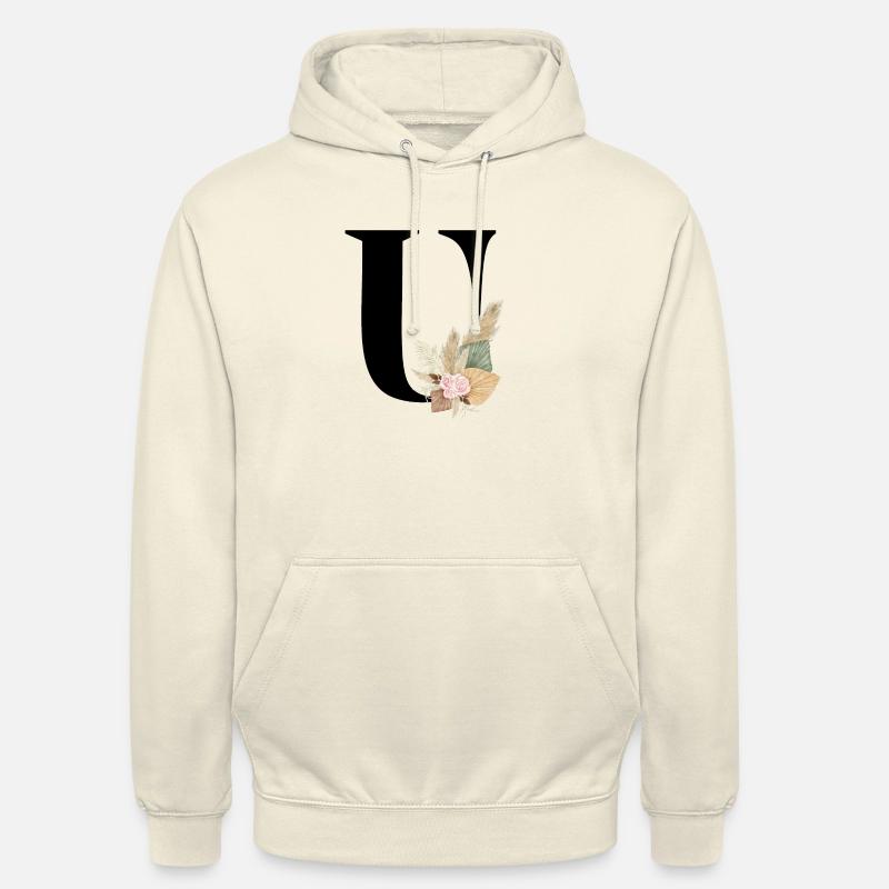 lettre U fleuris - Sweat-shirt à capuche unisexe - vanille