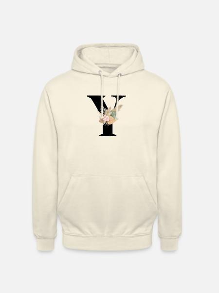 letter Y flowers - Unisex Hoodie - vanilla