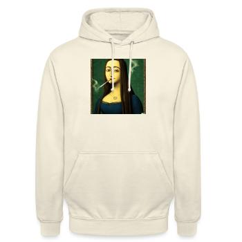 Lisa fumant - Sweat-shirt à capuche unisexe - vanille - Devant - Alina (178cm) & Michal (187cm)