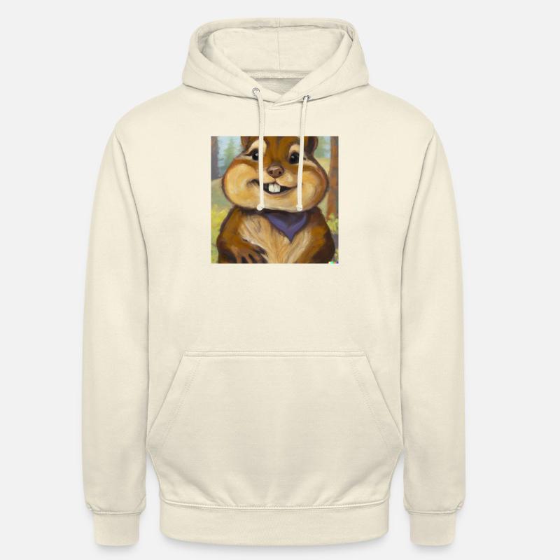 Joyeux Chipmunk - Sweat-shirt à capuche unisexe - vanille