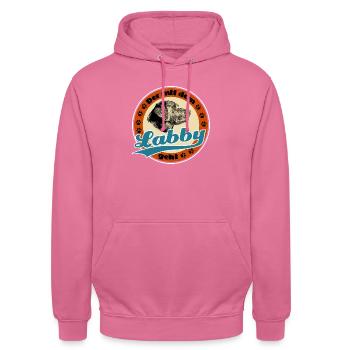 Der mit dem Labby - Unisex Hoodie - Pink - Vorne - Alina (178cm) & Michal (187cm)