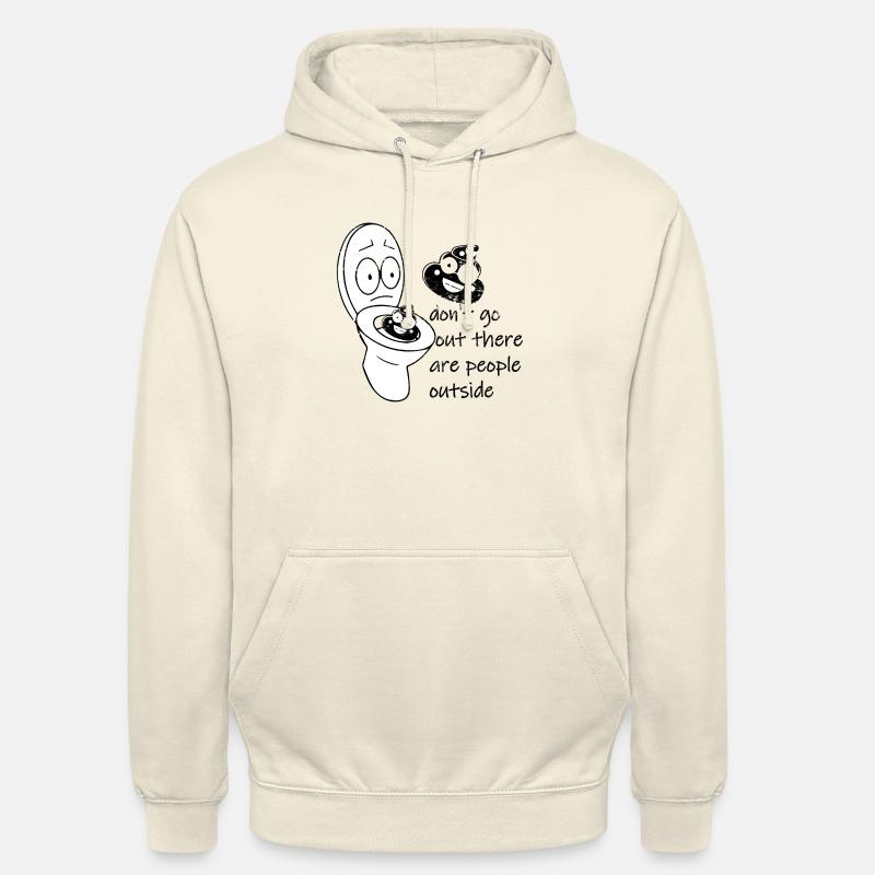 Ne sortez pas il y a du caca - Sweat-shirt à capuche unisexe - vanille