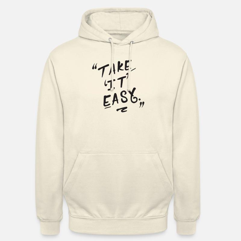 TAKE IT EASY EN NOIR - Sweat-shirt à capuche unisexe - vanille