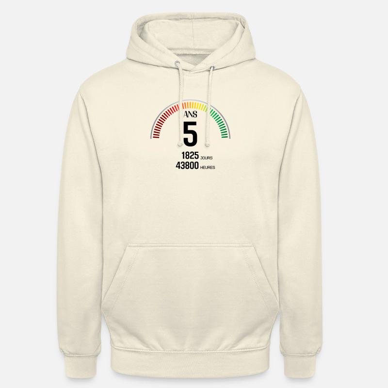 Anniversaire 5 ans Compteur - Sweat-shirt à capuche unisexe - vanille