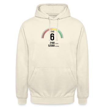 Anniversaire 6 ans Compteur - Sweat-shirt à capuche unisexe - vanille - Devant - Alina (178cm) & Michal (187cm)