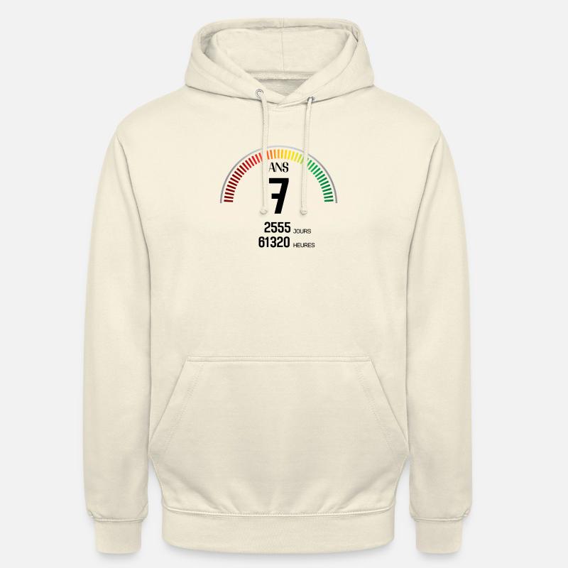 Anniversaire 7 ans Compteur - Sweat-shirt à capuche unisexe - vanille