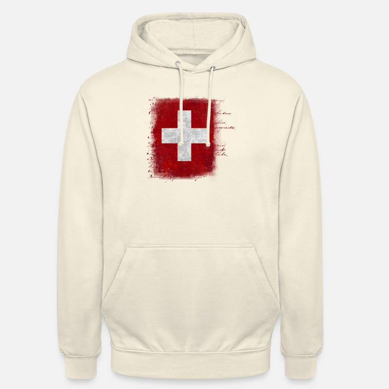 Drapeau de la Suisse - Sweat-shirt à capuche unisexe - vanille
