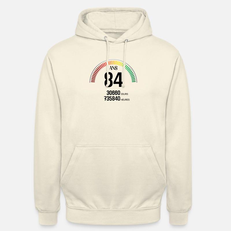 Anniversaire 84 ans Compteur - Sweat-shirt à capuche unisexe - vanille