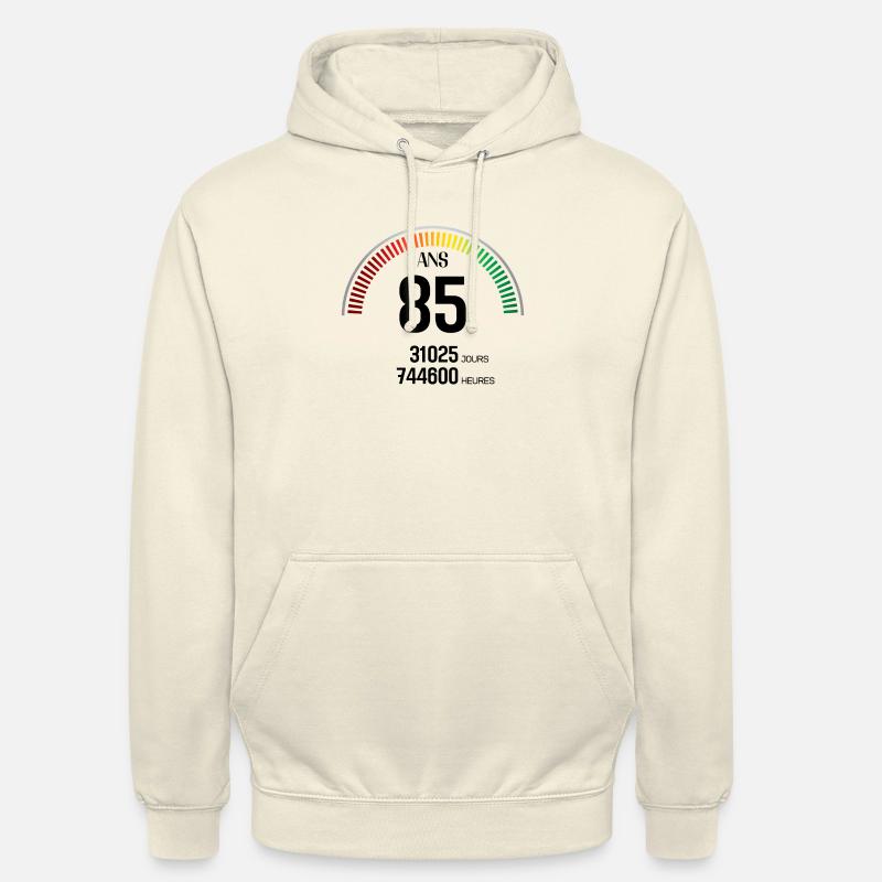 Anniversaire 85 ans Compteur - Sweat-shirt à capuche unisexe - vanille