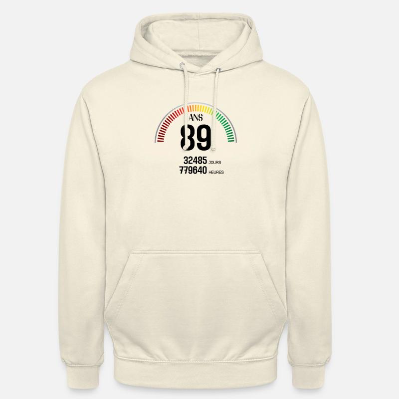 Anniversaire 89 ans Compteur - Sweat-shirt à capuche unisexe - vanille
