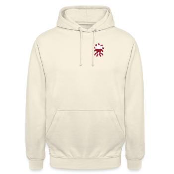 Symbole de solidarité avec la Pologne - Sweat-shirt à capuche unisexe - vanille - Devant - Alina (178cm) & Michal (187cm)