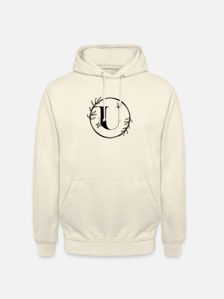 Blumenbuchstabe U - Unisex Hoodie - Vanille-Milchshake