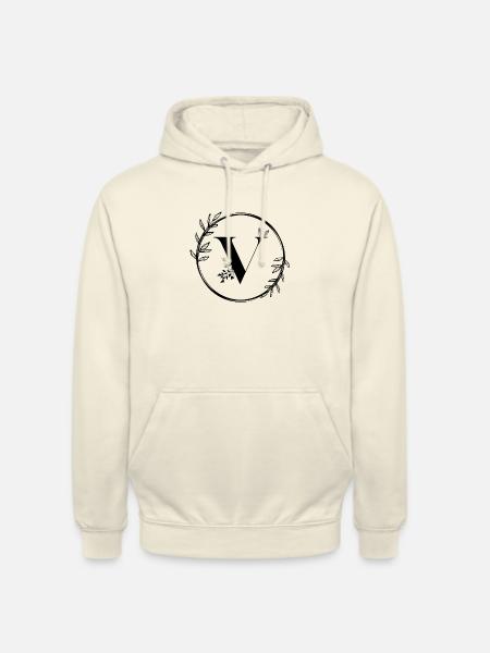 Letter V Floral - Unisex Hoodie - vanilla