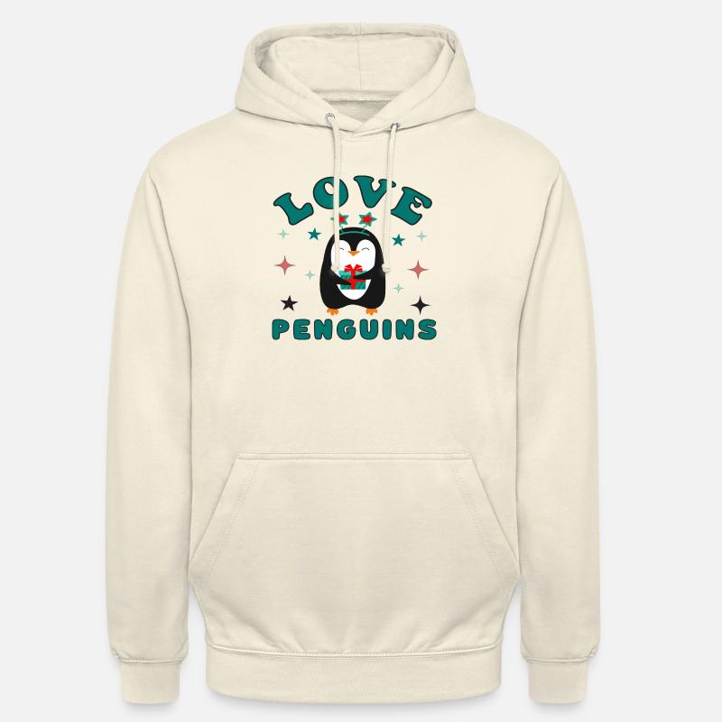 J’adore les pingouins - Sweat-shirt à capuche unisexe - vanille