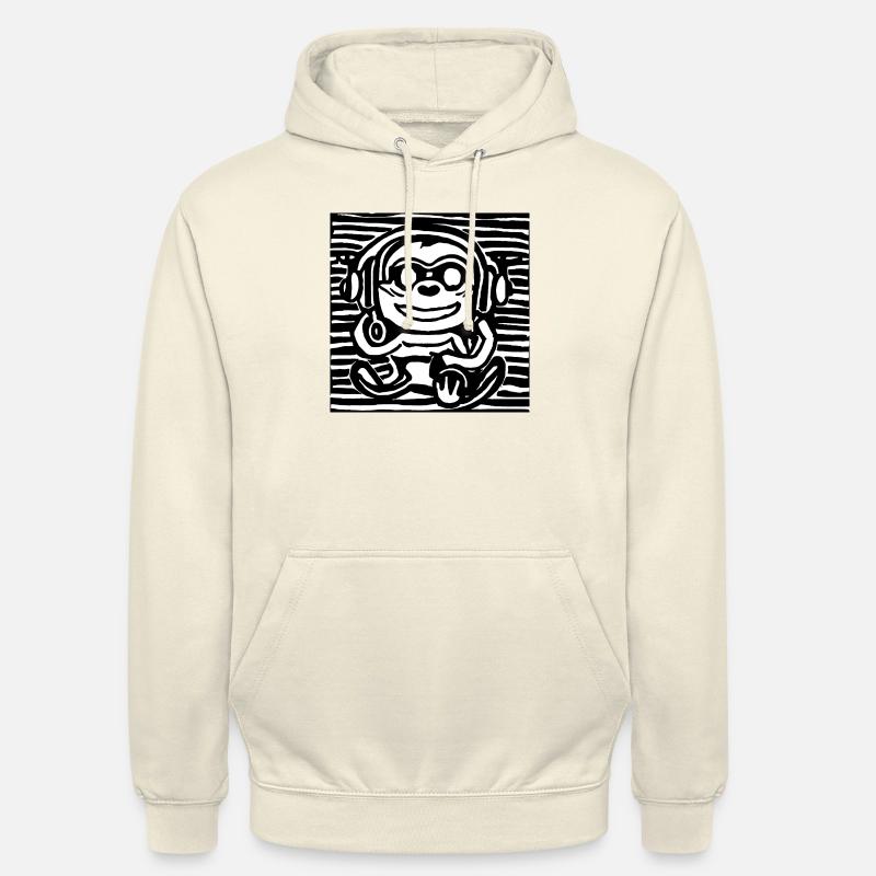 Affe hört Musik mit Kopfhörern - Unisex Hoodie - Vanille-Milchshake