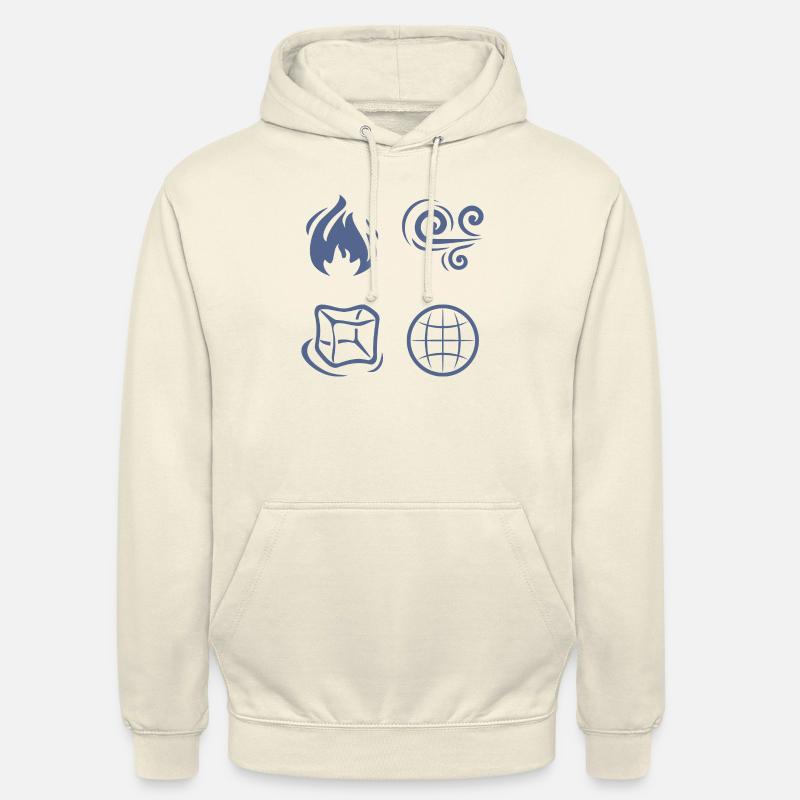 Tuuli, tuli, maa ja vesi - Unisex-huppari - vaniljapirtelö