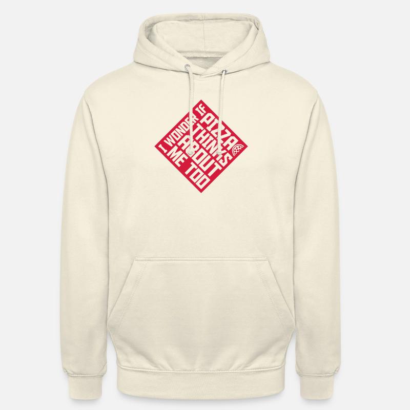 La pizza pense à moi - Sweat-shirt à capuche unisexe - vanille