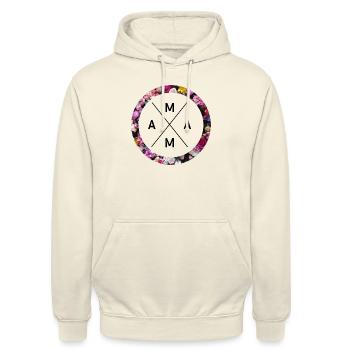 J’aime maman fleurs - Sweat-shirt à capuche unisexe - vanille - Devant - Alina (178cm) & Michal (187cm)