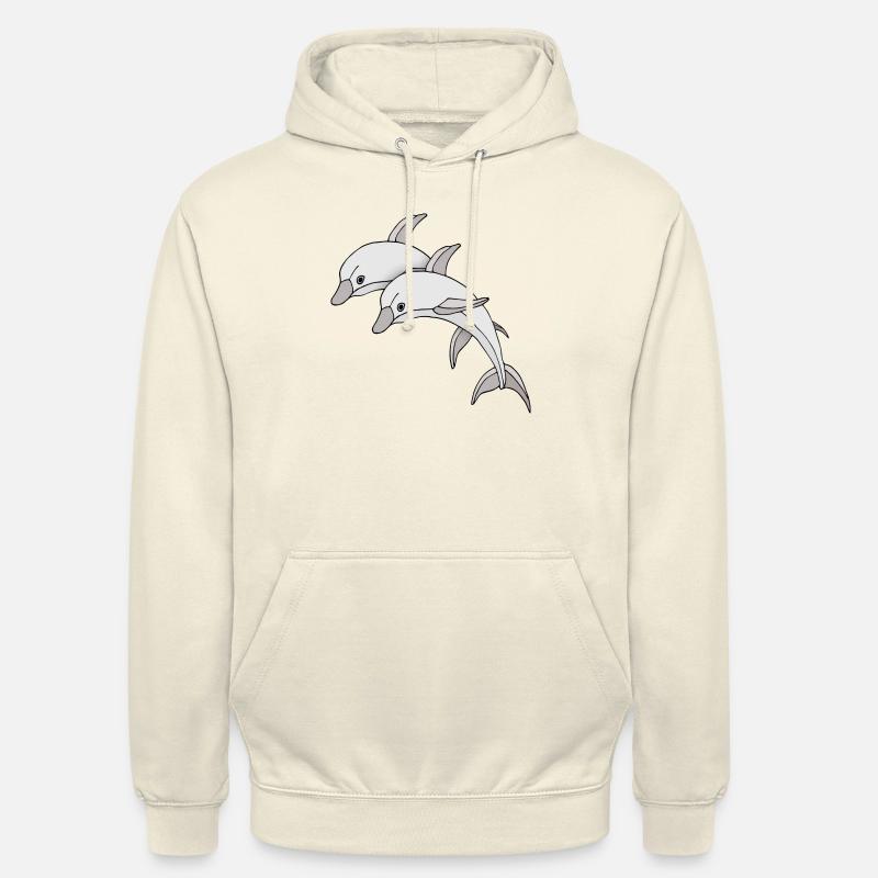 Dauphins - Sweat-shirt à capuche unisexe - vanille