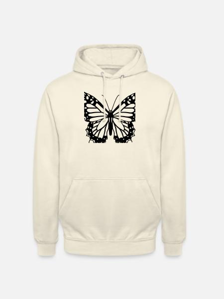 Butterfly Illustration Gift Idea - Unisex Hoodie - vanilla