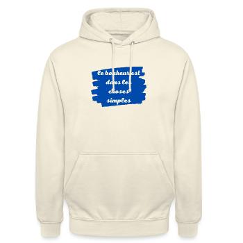 bonheur - Sweat-shirt à capuche unisexe - vanille - Devant - Alina (178cm) & Michal (187cm)