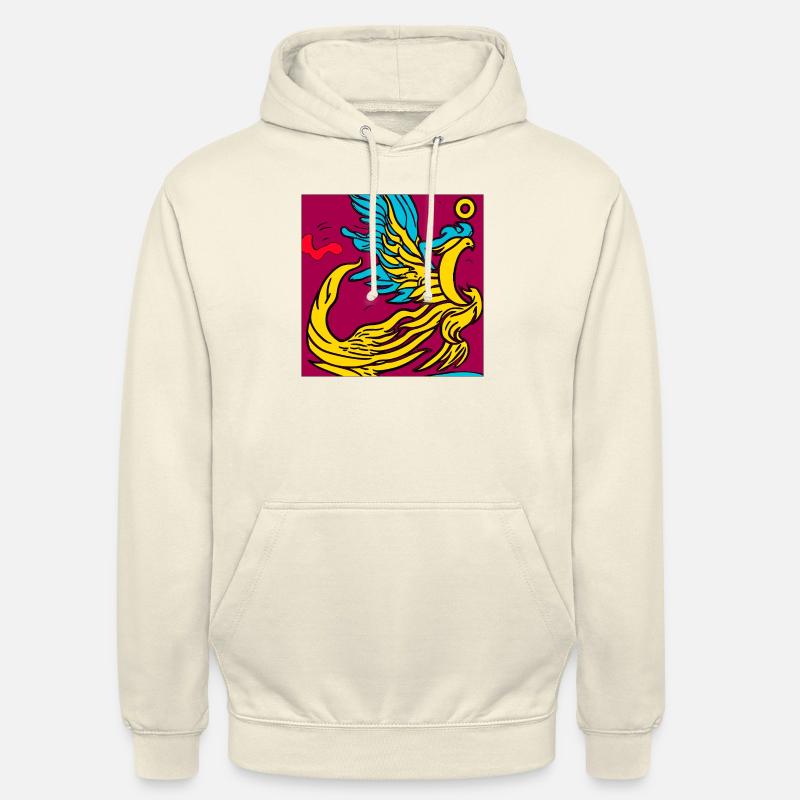 Illustration eines Phönix, Vektorstil - Unisex Hoodie - Vanille-Milchshake