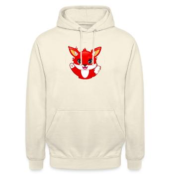 Fox waving without a circle - Unisex Hoodie - vanilla - Front - Alina (178cm) & Michal (187cm)