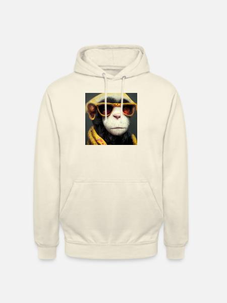 Affe mit Sonnenbrille - Unisex Hoodie - Vanille-Milchshake