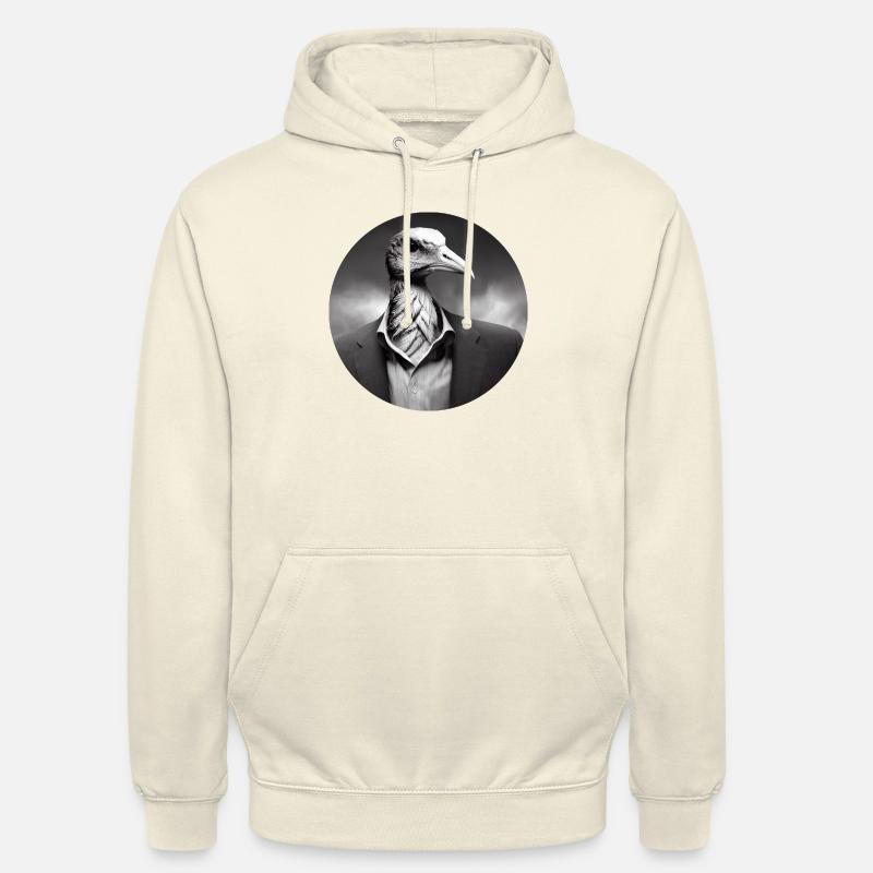 Humain géant avec visage d’oiseau - Sweat-shirt à capuche unisexe - vanille