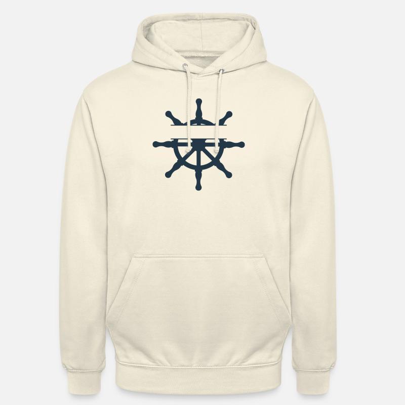 Steering wheel ship with text field - Unisex Hoodie - vanilla