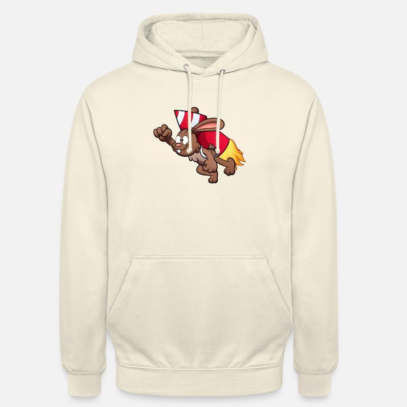 Rabbit With Firework Jetpack - Unisex Hoodie - vanilla