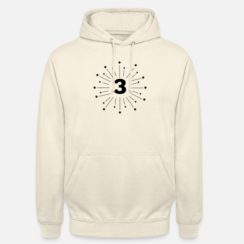 3e anniversaire étoilé - cadeau 3 ans - Sweat-shirt à capuche unisexe - vanille