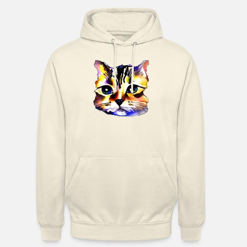 Face de chat 4 - Sweat-shirt à capuche unisexe - vanille