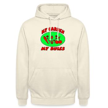 Jardin - Sweat-shirt à capuche unisexe - vanille - Devant - Alina (178cm) & Michal (187cm)