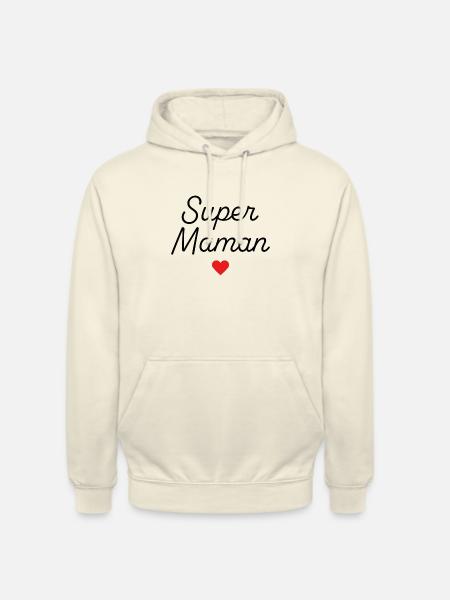 Super maman - Sweat-shirt à capuche unisexe - vanille