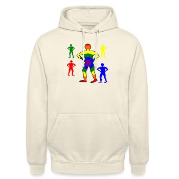 Rainbow Person - Unisex Hoodie - Vanille-Milchshake - Vorne - Alina (178cm) & Michal (187cm)