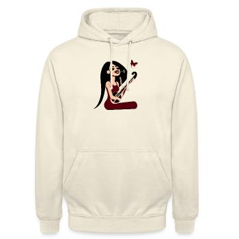 Fille de la musique - Sweat-shirt à capuche unisexe - vanille - Devant - Alina (178cm) & Michal (187cm)