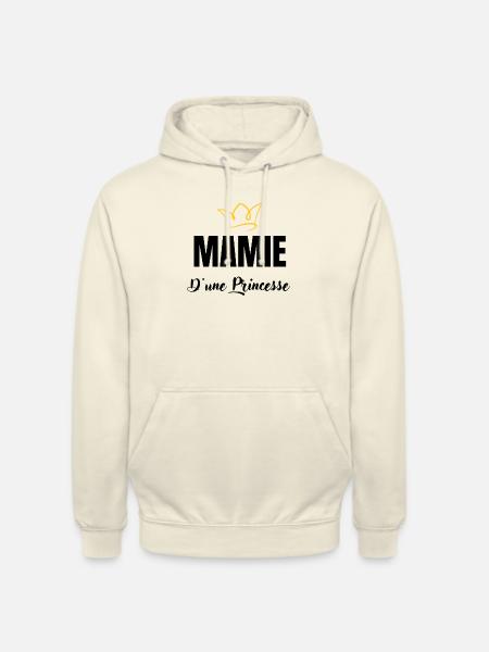 mamie d'une princesse - Sweat-shirt à capuche unisexe - vanille