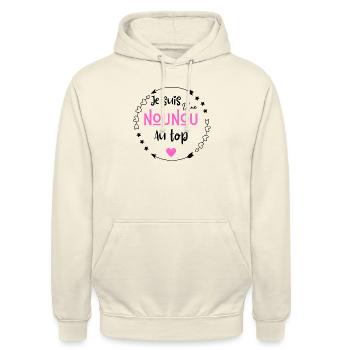 Je suis une nounou au top - Sweat-shirt à capuche unisexe - vanille - Devant - Alina (178cm) & Michal (187cm)
