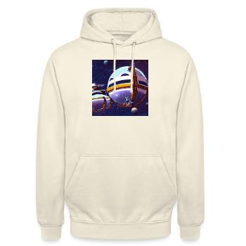 Cosmic Creativity 10 - Unisex Hoodie - Vanille-Milchshake - Vorne - Alina (178cm) & Michal (187cm)