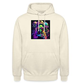 Gangster Martiens - Sweat-shirt à capuche unisexe - vanille - Devant - Alina (178cm) & Michal (187cm)