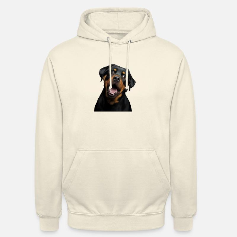 Fou mignon Rottweiler - Sweat-shirt à capuche unisexe - vanille