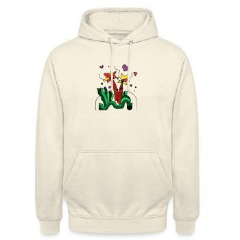 Un monde de jungle - Sweat-shirt à capuche unisexe - vanille - Devant - Alina (178cm) & Michal (187cm)