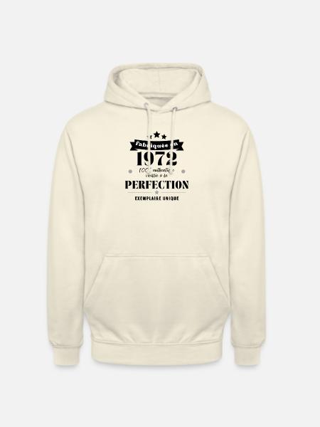 fabriquée en 1972 - Sweat-shirt à capuche unisexe - vanille