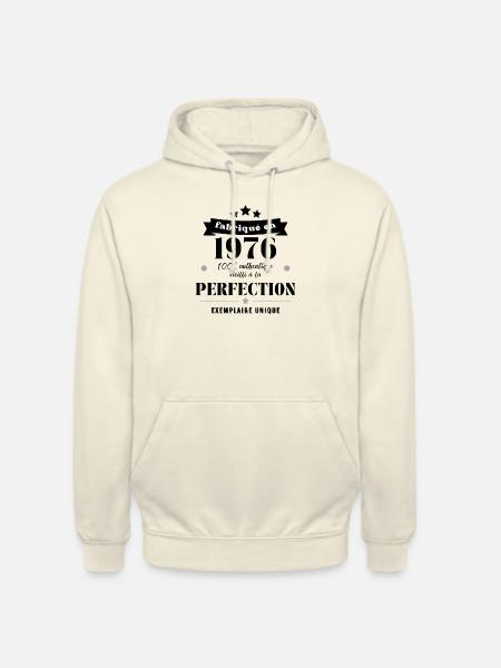 fabriqué en 1976 - Sweat-shirt à capuche unisexe - vanille